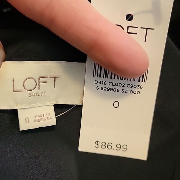 NWT LOFT OUTLET SLEEVELESS V-NECK NAVY DRESS W/ LINING SZ.0 - Picture 5 of 5